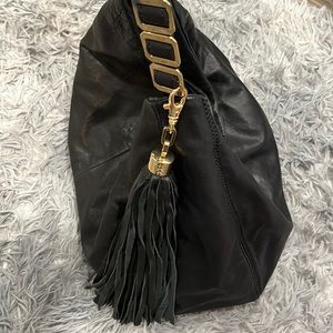 Black leather, Tory Burch, shoulder bag